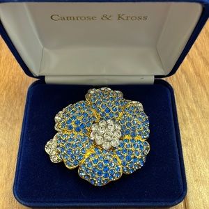 Jackie Kennedy Blue Flower Brooch